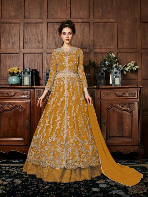 energetic-mustard-yellow-color-vaishnavi-net-with-coding-embroidery-work-anarkali-suit
