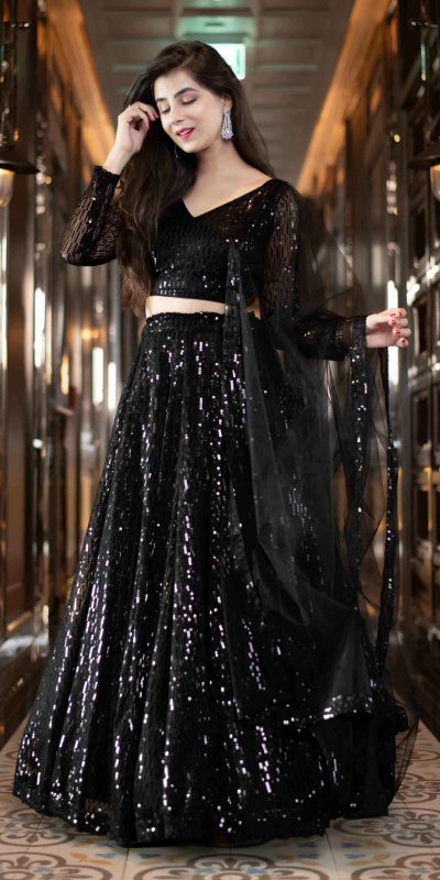 Trendy Gray and Black Partywear Lehenga | Designer lehenga choli, Lehenga  choli, Party wear lehenga
