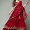 KF 1330 Red Lehenga : Georgette Blouse : Georgette Work : Sequence Embroidery Work With 2 Layer Ruffle Wedding, Party, Festive @2049/- Only | Bollywood Lehenga, Creative Lehenga, Designer Lehenga, Embroidered Lehenga, Lehenga, Party Wear Lehenga