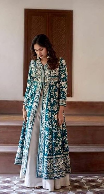MF TAPARIA Blue Color Cotton Slub With Heavy Embroidery Work Sharara Suit Wedding, Party, Festive, Events Etc. Expected 4-6 Working Days @1849/- | Jump Suits, Casual Suits, Creative suits, Designer Suits, Palazzo Suits, Party Wear Suits, Patiala Suits, Salwar suit, Straight Suits