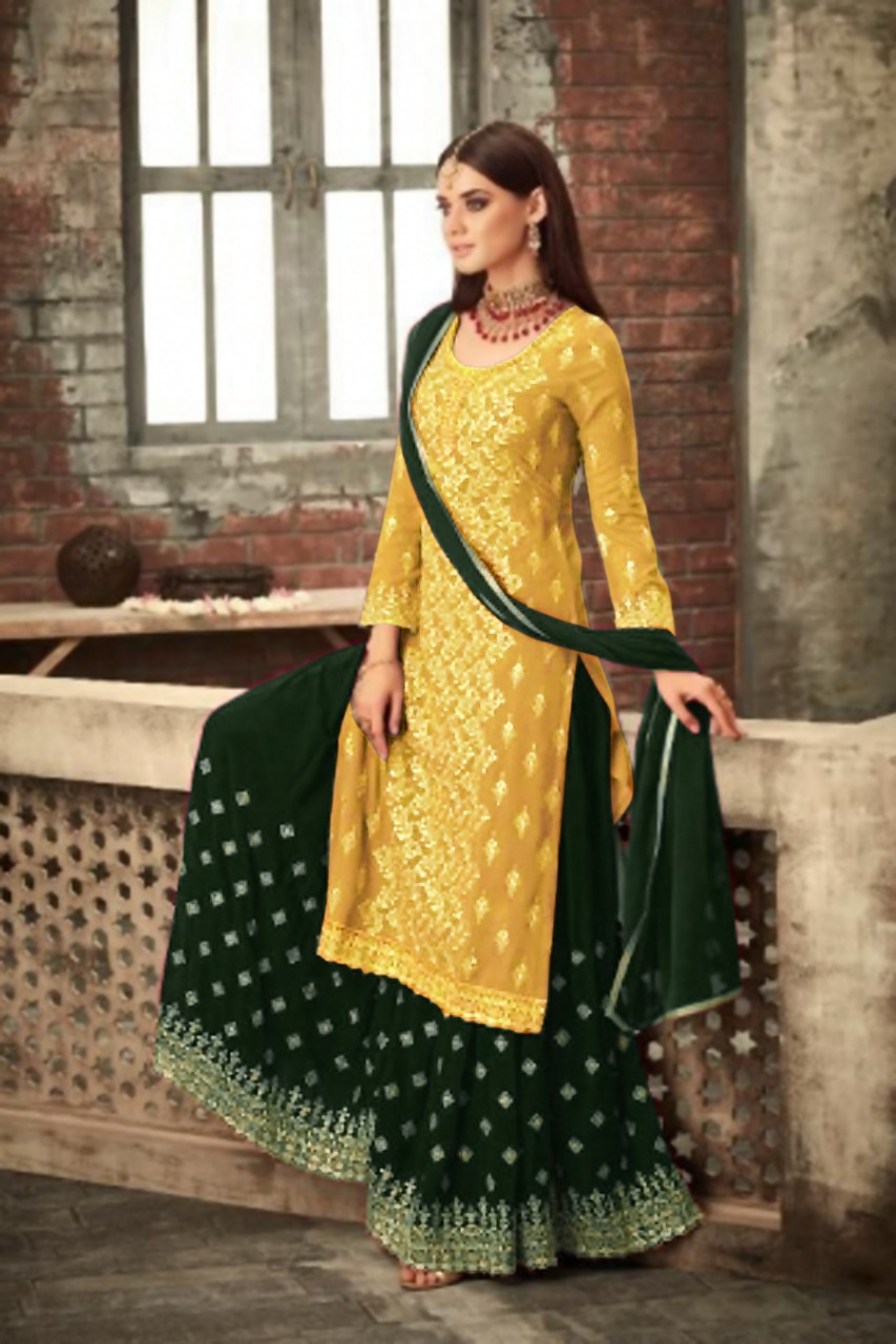slim fit dress slacks Yellow & Neon Green Dress – Panila Fashion main image 0