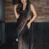 JR 555 Black Saree : Heavy Georgette Work : Embroidery Sequence Work, Blouse : Heavy Georgette Party Wear, Wedding Wear, Events Etc.@1549/- | Bollywood Sarees, Creative Sarees, Designer Sarees, Ethnic Saree, Modern Digital sarees, Party Wear Sarees, Sarees