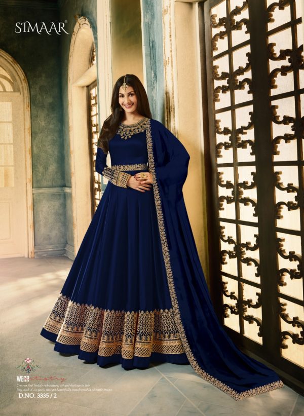 Fragile Blue Color Rangoli With Cording Work Anarkali Suit