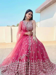 RTC 6295 Pink Lehenga : Georgette Work : Embroidery And Heavy 9mm Sequins Work Wedding Wear Pink Lehenga Wedding, Events @1999/- | Bollywood Lehenga, Creative Lehenga, Designer Lehenga, Embroidered Lehenga, Lehenga, Party Wear Lehenga