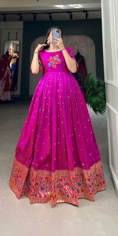 Paithani saree long dress best sale