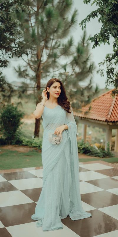 JR 616 Light Blue Color Georgette Sirvoski Support Lace Saree Casual, Wedding, Festive, Events Expected Delivery 4-6 Working Days @1699/- | Bollywood Sarees, Creative Sarees, Designer Sarees, Embroidered Sarees, Ethnic Saree, Modern Digital sarees, Party Wear Sarees, Sarees