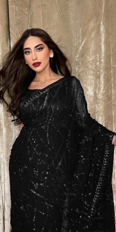 JR 615 Black Color Georgette Embroidery Sequence Piping Saree Casual, Wedding, Festive, Events Expected Delivery 4-6 Working Days @1799/- | Bollywood Sarees, Creative Sarees, Designer Sarees, Embroidered Sarees, Ethnic Saree, Modern Digital sarees, Party Wear Sarees, Sarees