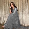 JR 615 Grey Color Georgette Embroidery Sequence Piping Saree Casual, Wedding, Festive, Events Expected Delivery  4-6 Working Days @1799/- | Bollywood Sarees, Creative Sarees, Designer Sarees, Embroidered Sarees, Ethnic Saree, Modern Digital sarees, Party Wear Sarees, Sarees