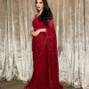 JR 615 Red Color Georgette Embroidery Sequence Piping Saree Casual, Wedding, Festive, Events Expected Delivery  4-6 Working Days @1799/- | Bollywood Sarees, Creative Sarees, Designer Sarees, Embroidered Sarees, Ethnic Saree, Modern Digital sarees, Party Wear Sarees, Sarees