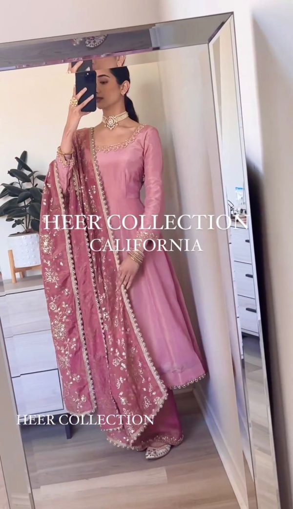 Artful Light Pink Color Jimmy Choo Embroidery Anarkali Suit