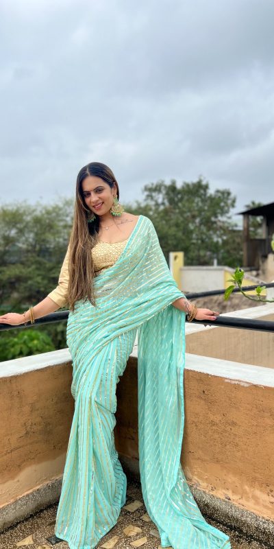 JR 582 Aquamarine Color Georgette Embroidery Sequence Saree Casual, Wedding, Festive, Events Expected Delivery 4-6 Working Days @1649/- | Bollywood Sarees, Creative Sarees, Designer Sarees, Embroidered Sarees, Ethnic Saree, Modern Digital sarees, Party Wear Sarees, Sarees