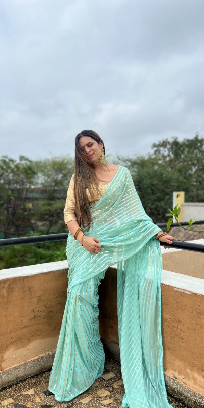JR 582 Aquamarine Color Georgette Embroidery Sequence Saree Casual, Wedding, Festive, Events Expected Delivery 4-6 Working Days @1649/- | Bollywood Sarees, Creative Sarees, Designer Sarees, Embroidered Sarees, Ethnic Saree, Modern Digital sarees, Party Wear Sarees, Sarees