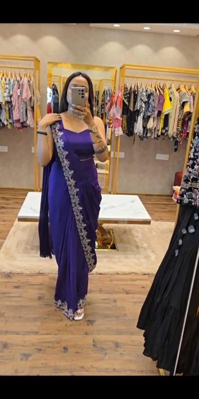 ST 1054 Royal Blue Color Chinon Embroidery Work Koti And Saree Casual, Wedding, Party, Festive, Events Etc. Expected Delivery 4-6 Working Days @2399/- | Bollywood Sarees, Creative Sarees, Designer Sarees, Embroidered Sarees, Ethnic Saree, Modern Digital sarees, Party Wear Sarees, Sarees
