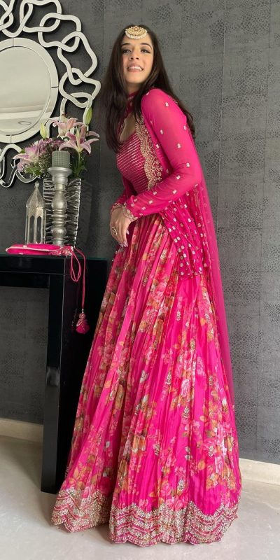 RC 220 Pink Color Georgette Silk Amazing Printed Lehenga Choli Casual, Party Wedding, Festive, Events Etc. Delivery 4-6 Working Days 2999/- | Creative Lehenga, Designer Lehenga, Embroidered Lehenga, Lehenga, Party Wear Lehenga