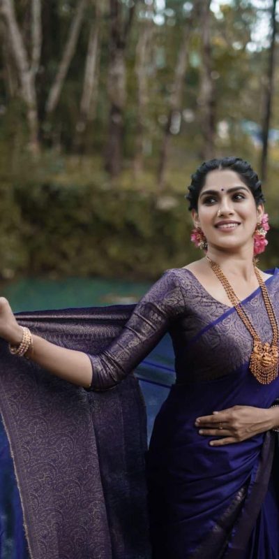 KP 3042 Navy Blue Color Soft Lichi Silk Jacquard On All Over Saree Casual, Party Wear, Wedding, Events Etc. Expected Delivery 4-6 Working Days @1349/- | Bollywood Sarees, Creative Sarees, Designer Sarees, Embroidered Sarees, Ethnic Saree, Modern Digital sarees, Party Wear Sarees, Sarees
