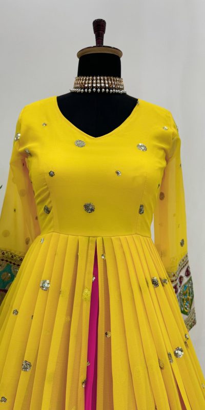 RTC 6453 Yellow Color Georgette Thread Sequence Lehenga Choli Wedding, Party, Festive, Events Etc. Expected Delivery 4-6 Working Days @2649/- | Bollywood Lehenga, Creative Lehenga, Designer Lehenga, Embroidered Lehenga, Lehenga, Party Wear Lehenga