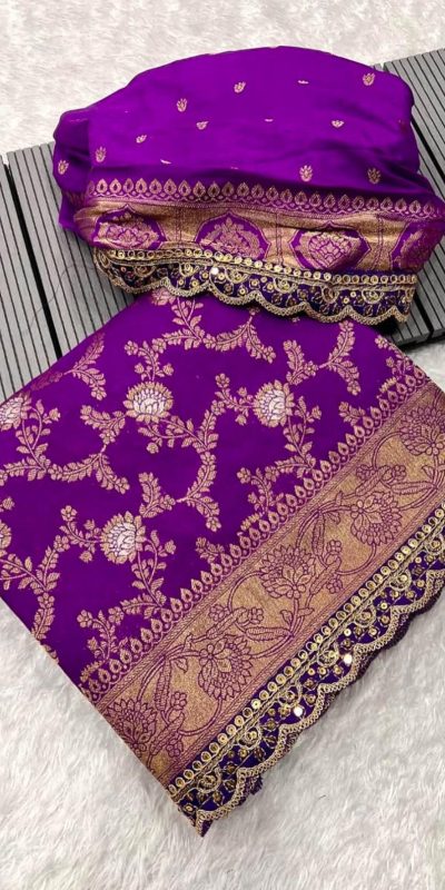 MS 469 Purple color Jacquard Weaving With Embroidery Cording Lace Saree Casual, Wedding, Festive, Events . Expected Delivery 4-6 Working Days @1649/- only | Bollywood Sarees, Creative Sarees, Designer Sarees, Embroidered Sarees, Ethnic Saree, Modern Digital sarees, Party Wear Sarees, Sarees