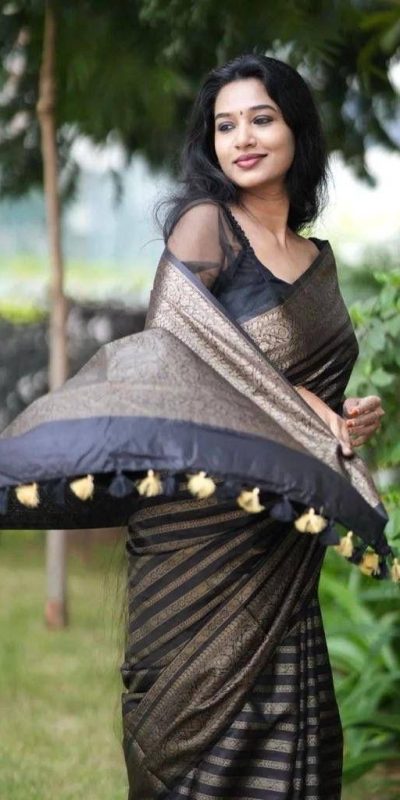 KP 5084 Black Color Soft Lichi Silk Jacquard Work On All Over Saree Casual, Wedding, Festive, Events . Expected Delivery 4-6 Working Days @1399/- only | Bollywood Sarees, Creative Sarees, Designer Sarees, Embroidered Sarees, Ethnic Saree, Modern Digital sarees, Party Wear Sarees, Sarees