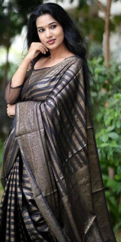 KP 5084 Black Color Soft Lichi Silk Jacquard Work On All Over Saree Casual, Wedding, Festive, Events . Expected Delivery 4-6 Working Days @1399/- only | Bollywood Sarees, Creative Sarees, Designer Sarees, Embroidered Sarees, Ethnic Saree, Modern Digital sarees, Party Wear Sarees, Sarees