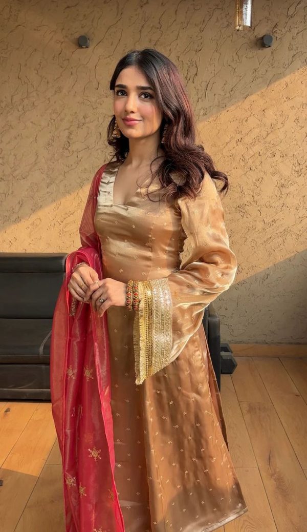 Fantastic Creamy Color Jimmy Choo Heavy Sequence Embroidery Work Salwar Suit
