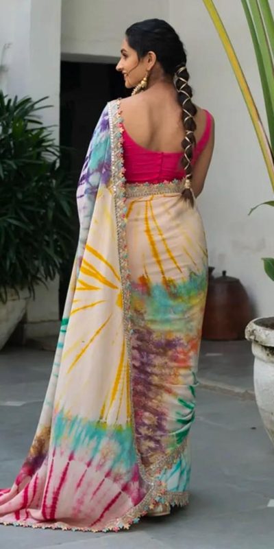 MS 459 Multi color Chinon fabric Embroidery Coding Sequins Lace Saree Casual, Wedding, Festive, Events . Expected Delivery 4-6 Working Days @1649/- only | Bollywood Sarees, Creative Sarees, Designer Sarees, Embroidered Sarees, Ethnic Saree, Modern Digital sarees, Party Wear Sarees, Sarees