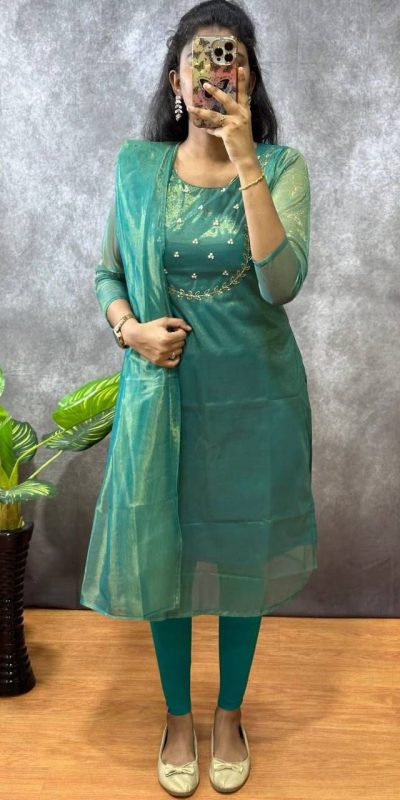 MF 788 Green Color Heavy Twill Golden Shining Fabric Kurti Casual, Wedding, Party, Festive, Events Etc. Expected Delivery 4-6 Working Days @1349/- | Bollywood Kurti, Creative Kurtis, Designer Kurti, Kurti, Party Wear Kurti, Selfie Kurti