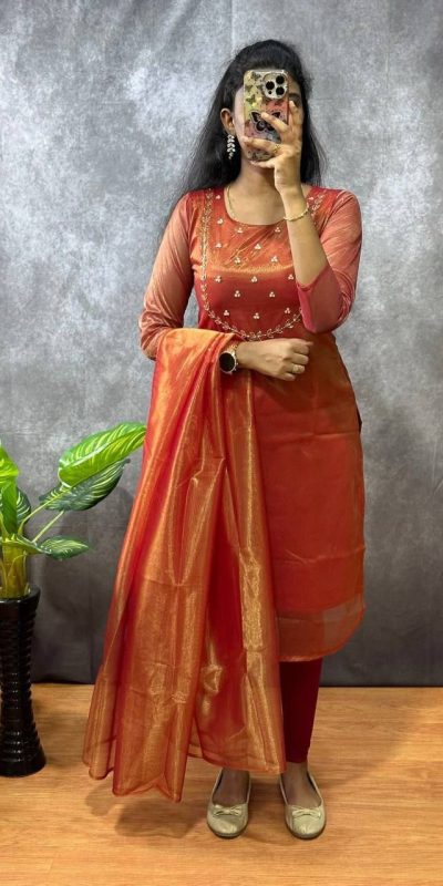 MF 788 Red Color Heavy Twill Golden Shining Fabric Kurti Casual, Wedding, Party, Festive, Events Etc. Expected Delivery 4-6 Working Days @1349/- | Bollywood Kurti, Creative Kurtis, Designer Kurti, Kurti, Party Wear Kurti, Selfie Kurti
