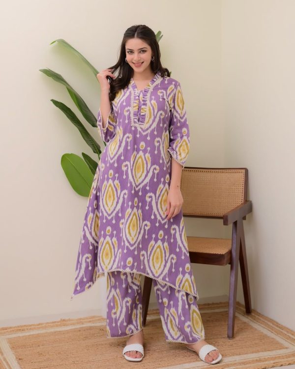 Amazing Purple Color Rayon Wood With Print Salwar Suit