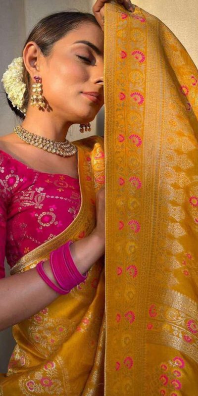 MS 476 Yellow Color Soft Lichi Silk Kubera Pattu On All Over Saree Casual, Wedding, Festive, Events . Expected Delivery 4-6 Working Days @1299/- only | Bollywood Sarees, Creative Sarees, Designer Sarees, Embroidered Sarees, Ethnic Saree, Modern Digital sarees, Party Wear Sarees, Sarees