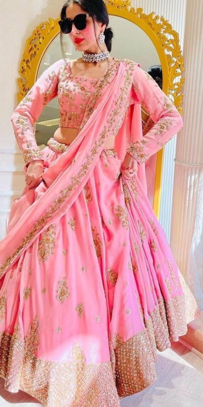 BD 1493 Light Pink Color Fox Georgette Embroidery Sequins Work Lehenga Choli Wedding, Party, Festive, Events Etc. Delivery 4-6 Working Days Rs 2049 | Bollywood Lehenga, Creative Lehenga, Designer Lehenga, Embroidered Lehenga, Lehenga, Party Wear Lehenga