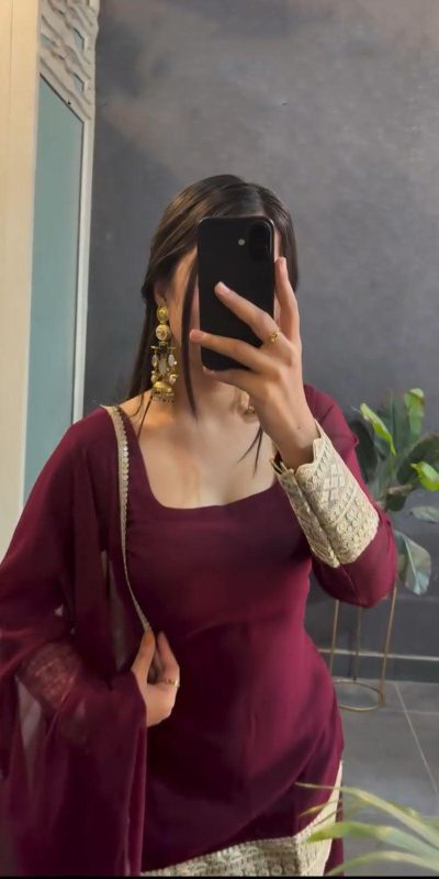 VLM 253 Marron Color Fox Georgette With Heavy Embroidery Work Salwar Suit Casual, Wedding, Party, Festive, Events Etc.4-6 Working Days@ 1899/-only | Jump Suits, Casual Suits, Creative suits, Designer Suits, Palazzo Suits, Party Wear Suits, Patiala Suits, Salwar suit, Straight Suits