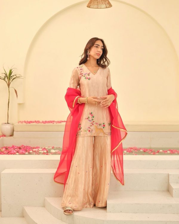 Classic Creamy Color Fendi With Embroidery Work Salwar Suit