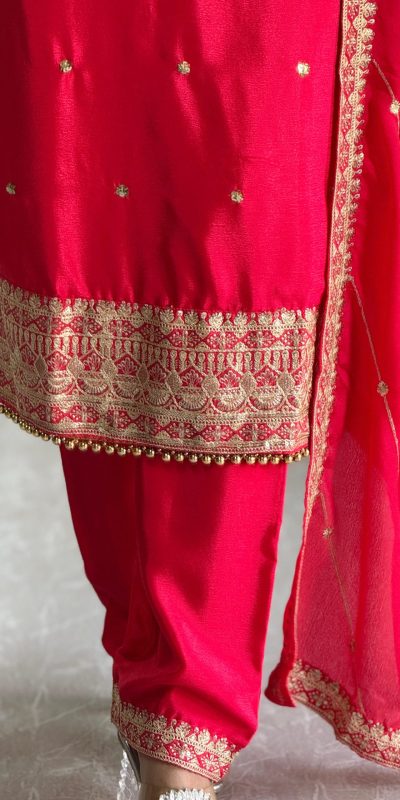 VLM 254 Red Color Cosmo Silk With Heavy Embroidery Sequence Work Salwar Suit Casual, Wedding, Party, Festive, Events Etc.4-6 Working Days@ 2099/-only | Jump Suits, Casual Suits, Creative suits, Designer Suits, Palazzo Suits, Party Wear Suits, Patiala Suits, Salwar suit, Straight Suits