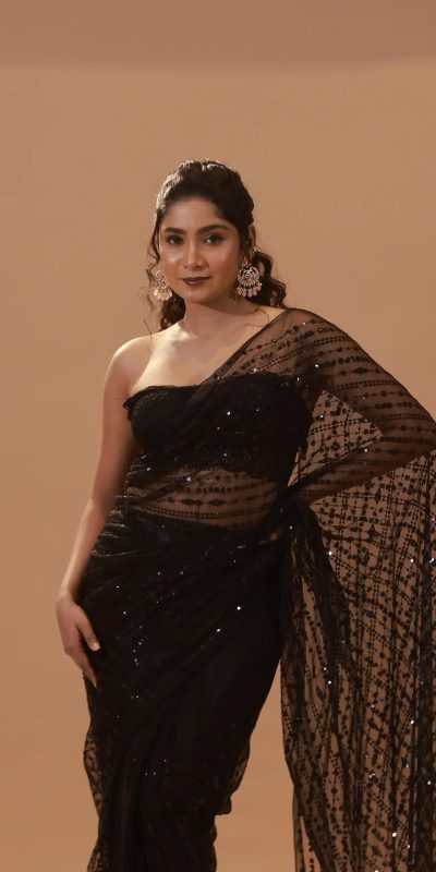 BT 352 Black Color Nylon Butterfly Net Sequence With Thread Work Saree Casual, Wedding, Festive, Events . Expected Delivery 4-6 Working Days @1699/- only | Bollywood Sarees, Creative Sarees, Designer Sarees, Embroidered Sarees, Ethnic Saree, Modern Digital sarees, Party Wear Sarees, Sarees