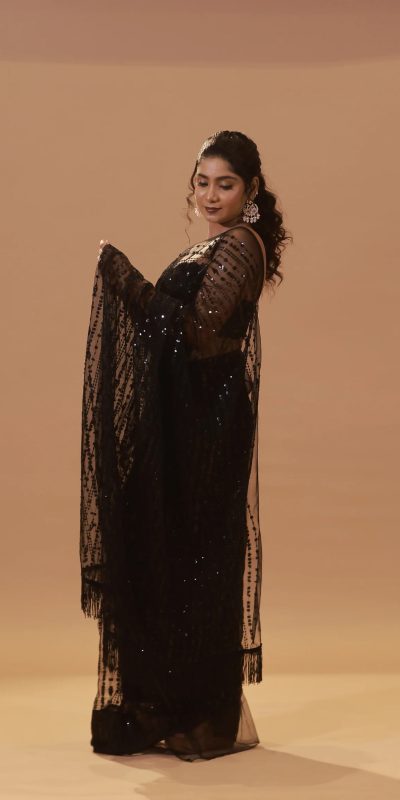 BT 352 Black Color Nylon Butterfly Net Sequence With Thread Work Saree Casual, Wedding, Festive, Events . Expected Delivery 4-6 Working Days @1699/- only | Bollywood Sarees, Creative Sarees, Designer Sarees, Embroidered Sarees, Ethnic Saree, Modern Digital sarees, Party Wear Sarees, Sarees