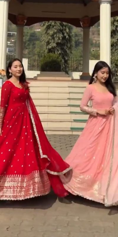 VLM 258 Cream Color Fox Georgette With Embroidery Work Anarkali Gown Wedding Party, Festive, Events Etc.4-6 Working Days@2149/- only | Bollywood Gowns, Creative Gowns, Designer Gowns, Embroidered Gowns, Gowns, Party Wear Gowns, Straight Suits