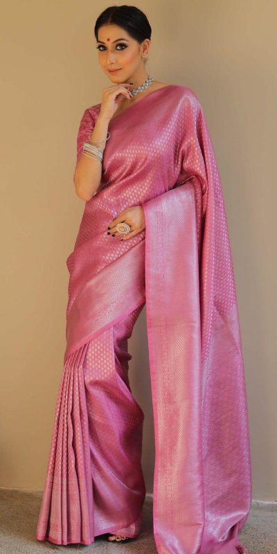 KP 6018 Light pink Color Soft Lichi Silk Jacquard Work On All Over Saree Casual, Wedding, Festive, Events . Expected Delivery 4-6 Working Days @1349/- only | Bollywood Sarees, Creative Sarees, Designer Sarees, Embroidered Sarees, Ethnic Saree, Modern Digital sarees, Party Wear Sarees, Sarees