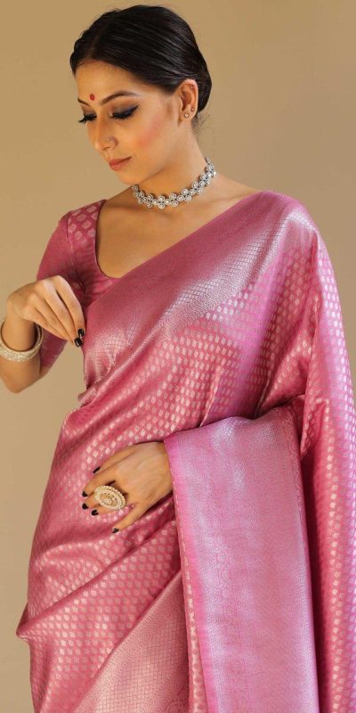 KP 6018 Light pink Color Soft Lichi Silk Jacquard Work On All Over Saree Casual, Wedding, Festive, Events . Expected Delivery 4-6 Working Days @1349/- only | Bollywood Sarees, Creative Sarees, Designer Sarees, Embroidered Sarees, Ethnic Saree, Modern Digital sarees, Party Wear Sarees, Sarees