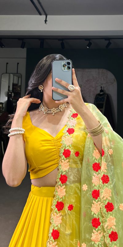LNB 1348 Yellow Color Georgette Plain Lehenga Choli Wedding , Party , Festive , Ect @2149/- Only | Bollywood Lehenga, Creative Lehenga, Designer Lehenga, Embroidered Lehenga, Lehenga, Party Wear Lehenga