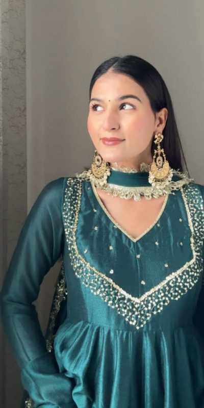 VLM 238 Blue Color Star Georgette With Embroidery Work Anarkali Gown Casual, Wedding, Party, Festive, Events Etc.4-6 Working Days@ 1999/-only | Bollywood Gowns, Creative Gowns, Designer Gowns, Embroidered Gowns, Gowns, Party Wear Gowns