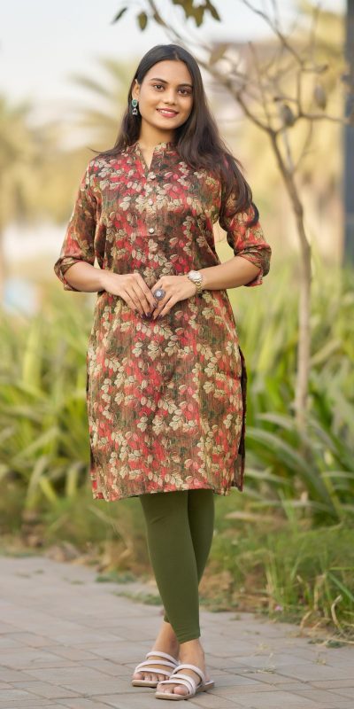 INLI Rashmika Green Color Simmer Silk Office Wear Printed Kurti Casual, Wedding, Party, Festive, Events Etc. Expected Delivery 4-6 Working Days @1399/- | Bollywood Kurti, Creative Kurtis, Designer Kurti, Kurti, Party Wear Kurti, Selfie Kurti