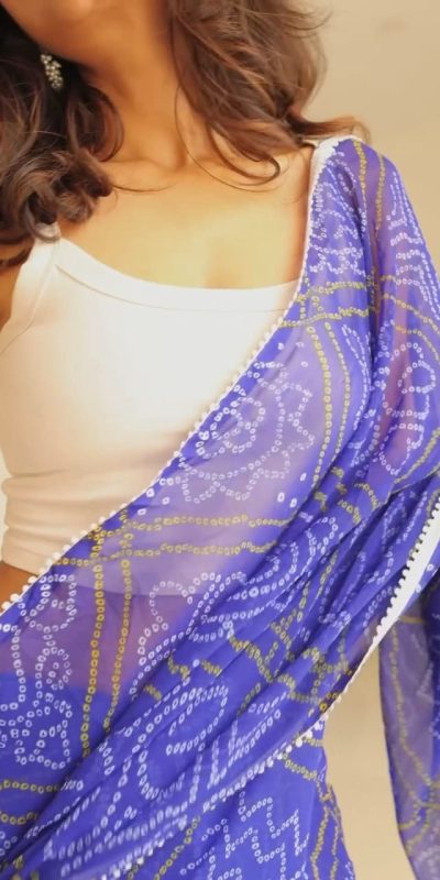 SC 410 Blue Color Soft Georgette Silk Bandhani Design Saree Casual, Wedding, Festive, Events . Expected Delivery 4-6 Working Days @1599/- only | Bollywood Sarees, Creative Sarees, Designer Sarees, Embroidered Sarees, Ethnic Saree, Modern Digital sarees, Party Wear Sarees, Sarees