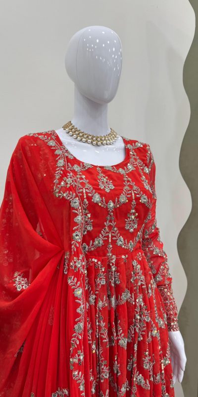 RTC 5806 Red Color Georgette Thread Sequence Work Salwar Suit Casual, Wedding, Festive, Events . Expected Delivery 4-6 Working Days @2249/- only | Jump Suits, Casual Suits, Creative suits, Designer Suits, Palazzo Suits, Party Wear Suits, Patiala Suits, Salwar suit, Straight Suits