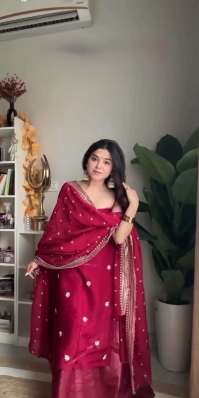 RTC 5854 Red Color Jimi Choo Thread with Sequence Salwar Suit Casual, Wedding, Festive, Events . Expected Delivery 4-6 Working Days @1899/- only | Jump Suits, Casual Suits, Creative suits, Designer Suits, Palazzo Suits, Party Wear Suits, Patiala Suits, Salwar suit, Straight Suits