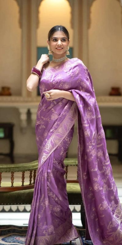 MB 494 Purple Color Soft Litchi Silk All Over Weaving Saree Casual, Wedding, Festive, Events . Expected Delivery 4-6 Working Days @1199/- only | Bollywood Sarees, Creative Sarees, Designer Sarees, Embroidered Sarees, Ethnic Saree, Modern Digital sarees, Party Wear Sarees, Sarees