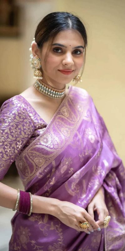 MB 494 Purple Color Soft Litchi Silk All Over Weaving Saree Casual, Wedding, Festive, Events . Expected Delivery 4-6 Working Days @1199/- only | Bollywood Sarees, Creative Sarees, Designer Sarees, Embroidered Sarees, Ethnic Saree, Modern Digital sarees, Party Wear Sarees, Sarees