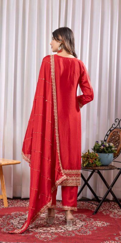 DC G89 Red Color Chinon Thread Sequence Work Salwar Suit Casual, Wedding, Festive, Events . Expected Delivery 4-6 Working Days @1999/- only | Jump Suits, Casual Suits, Creative suits, Designer Suits, Palazzo Suits, Party Wear Suits, Patiala Suits, Salwar suit, Straight Suits