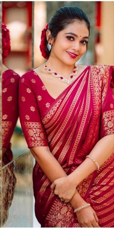 MS 503 Red Color Soft Litchi Silk On All Over Saree Casual, Wedding, Festive, Events . Expected Delivery 4-6 Working Days @1199/- only | Bollywood Sarees, Creative Sarees, Designer Sarees, Embroidered Sarees, Ethnic Saree, Modern Digital sarees, Party Wear Sarees, Sarees