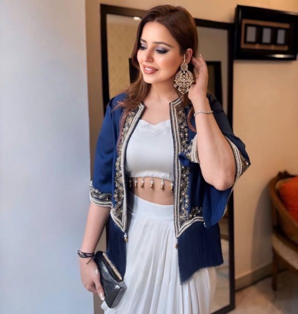 Classic White Color Crape Silk Moti Lace On Blouse Dhoti Suit
