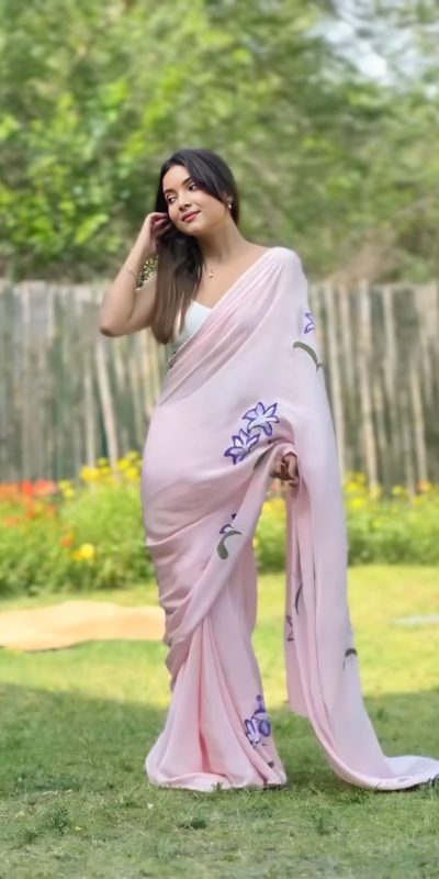 SC 408 Pink Color Pure Soft Georgette Silk Pari Work Saree Casual, Wedding, Festive, Events . Expected Delivery 4-6 Working Days @1599/- only | Bollywood Sarees, Creative Sarees, Designer Sarees, Embroidered Sarees, Ethnic Saree, Modern Digital sarees, Party Wear Sarees, Sarees